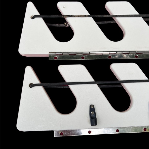 4 Fishing Rod Pole Folding Holders Under Gunwale Boat Starboard White 3 Rods - Picture 8 of 13